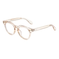 Classic round frame anti-blue light glasses in transparent champagne finish - Transparent Champagne