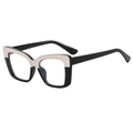 Montatura occhiali quadrata bicolore nero e argento con lenti anti-luce blu stile chic - Montatura nero lucido