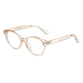 Chic retro anti-blue light glasses with champagne pink round frame for stylish daily wear - Champagne