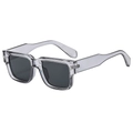 Classic square frame sunglasses in transparent grey with UV protection lenses for women - Grey Frame / Black Grey Lens
