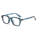 Montatura per occhiali quadrata moderna blu tartarugata dal design minimalista - Montatura Leopardo Blu