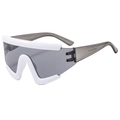 Lunettes de soleil hip hop oversize avec monture blanche et verres gris foncé - Monture Blanche Verre Gris Clair