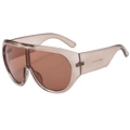 Trendy oversized sportzonnebril met bruin transparant montuur en getinte glazen voor dames - Licht Theekleurig Frame Rood Theekleurige Lens