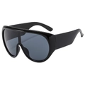 Retro oversized zonnebril met zwart montuur en donkergrijze glazen voor buiten en vrije tijd - Zwart Frame Zwart Grijze Glazen