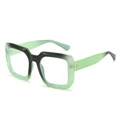 Fashionable rectangle sunglasses with unique black and green marble gradient frames - Black Green Frame
