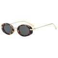 Klassische ovale Sonnenbrille mit Schildpatt-Rahmen und goldenen Metallbügeln - Schildpatt-Rahmen Schwarzgraue Gläser