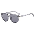 Occhiali da sole aviator grigi trasparenti con lenti grigio scuro per uomo e donna - Montatura Grigia Lente Grigio Chiaro
