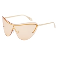 Gafas de sol cat eye sin montura con lentes naranjas y patillas de metal dorado - Champaña