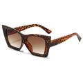 Occhiali da sole cat-eye oversize tartarugati con lenti sfumate marroni - Montatura Leopardata / Lenti Tè