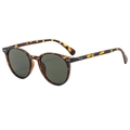 Gafas de sol retro de carey con lentes oscuras y detalles de remaches de plata - Marco de Carey Lentes Verdes