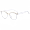 Gafas clásicas transparentes con detalles de metal dorado y lentes de luz azul - Transparente