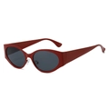 Gafas de sol retro de ojo de gato rojo oscuro con montura gruesa y lentes gris humo - Montura Roja Lente Gris Oscuro