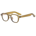 Lunettes carrées rétro classiques en ambre, monture unisexe élégante avec verres clairs - Monture Vert Olive