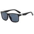 Occhiali da sole retro punk con montatura nera lucida e lenti colorate grigio scuro - Montatura Nero Lucido Lente Grigia