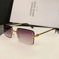 Gafas de sol cuadradas sin montura con lentes degradadas violetas y patillas doradas - Gris degradado