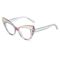 Occhiali da vista cat-eye con montatura trasparente e macchie rosse anti-luce blu - Montatura Viola Grigio