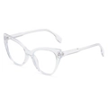 Modern cat-eye transparent eyewear frame with anti-blue light lenses in a minimalist style - Transparent Frame