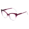 Retro cat-eye glasses frame with purple to transparent gradient design for women - Purple Gradient
