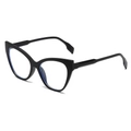 Klassische mattschwarze Cat-Eye-Brille mit Blaulichtfilter und klaren Gläsern im Retro-Stil - Matt Schwarz