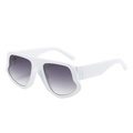 Oversized white irregular sunglasses with purple gradient lenses for fashion outdoor - White Frame Gradient Grey Lens