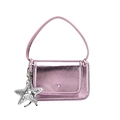 Sacoche rose métallisée avec pendentif étoile argentée et design esthétique Y2K - Violet