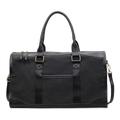 Large black canvas travel bag with leather handles and IT CHICK EST.1985 logo - Black