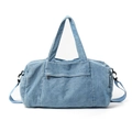 Light blue denim crossbody yoga bag with large capacity and adjustable strap - Light Blue
