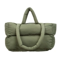 Sac fourre-tout matelassé vert armée style nuage avec poignées et bandoulière - Vert