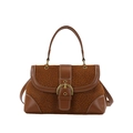 Borsa moda con stampa leopardata, pelle marrone e fibbia dorata per donna 2025 - Marrone