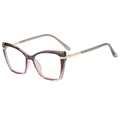 Gafas de ojo de gato con filtro de luz azul y montura degradada de marrón a rosa - Montura Gris y Rosa