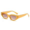 Modern vintage cat eye sunglasses in translucent yellow with brown gradient lenses - Yellow Frame Gradient Tea Lens