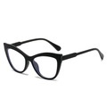 Occhiali cat-eye neri classici anti-luce blu con montura di alta qualità e lenti - Nero Opaco