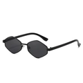 Lunettes de soleil rétro à monture géométrique noire avec protection UV pour style street - Monture Noire Verres Noir Gris