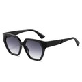 Occhiali da sole esagonali neri alla moda con lenti grigie sfumate in stile minimalista - Montatura Nera Lenti Grigio Nero