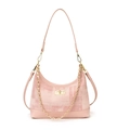 Elegante borsa sottobraccio a scacchi rosa con catena dorata e finiture in pelle - Rosa