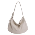 Bolso tote de cuero crema con un detalle de nudo único en la correa del hombro - 40*5*29 / Blanco