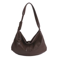 Bolso hobo minimalista marrón café con nudo en espiral y diseño de media luna - 40*5*29 / Marrón