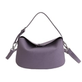 Lila Baguette-Handtasche aus Leder mit Litschi-Struktur und Schulterriemen - Regular Fit / Lila