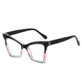 Occhiali anti luce blu cat eye con montatura bicolore nero e trasparente - Montatura Nero Rosa Grigio