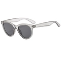 Klassische Retro-Cat-Eye-Sonnenbrille mit grauem transparentem Rahmen und dunklen Gläsern - Grauer Rahmen Graue Gläser