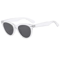 Klassische Cat-Eye-Sonnenbrille mit transparentem Rahmen und dunkelgrauen Gläsern - Transparenter Rahmen Graue Gläser