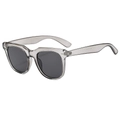 Classic oversized square sunglasses with translucent grey frames and dark grey lenses - Grey Frame / Black Grey Lens