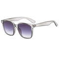 Retro square oversized sunglasses with transparent grey frame and gradient purple lenses - Grey Frame Gradient Grey Lens