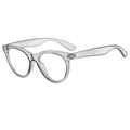 Classic grey transparent cat-eye sunglasses with retro rivets and 9528 model marking - Gray Frame Clear Lens