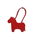 Borsa a spalla rossa a forma di cavallo con nappa decorativa in stile moderno - Rosso
