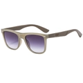 Classic retro square sunglasses with purple gradient lenses and translucent tea frames - Jelly Gray Frame Gradient Gray Lens