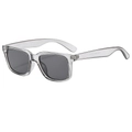 Occhiali da sole quadrati oversize con montatura trasparente e lenti grigie scure - Montatura Grigia / Lenti Nero Grigio