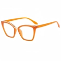 Montatura per occhiali cat eye arancione con bordo in metallo dorato per donna - Montatura Arancione Asta Rosa