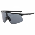 Gafas de sol de ciclismo retro con montura negra mate y lentes grises con filtro UV - Montura Negra Lentes Gris Negro