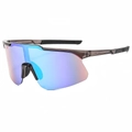 Gafas de sol de ciclismo con lentes degradadas azul-púrpura y montura gris humo - Montura Gris Espejo Verde